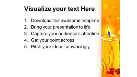 Candle Abstract Religion PowerPoint Template 0610