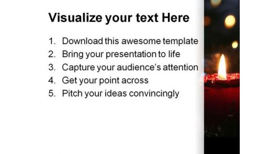 Candle Lights Christmas PowerPoint Template 0610