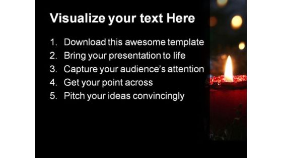 Candle Lights Christmas PowerPoint Template 0610