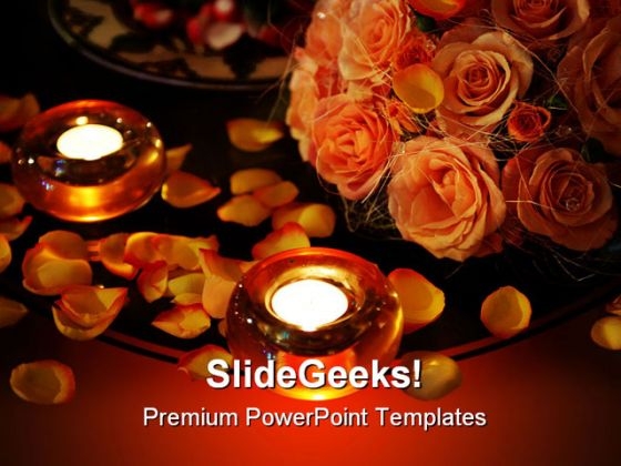 Candles And Rose Petals Beauty PowerPoint Templates And PowerPoint Backgrounds 0311