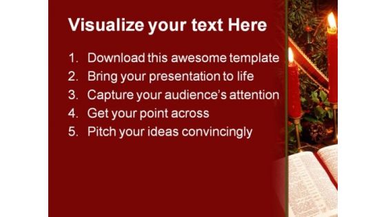 Candles Bible Christmas PowerPoint Template 0610