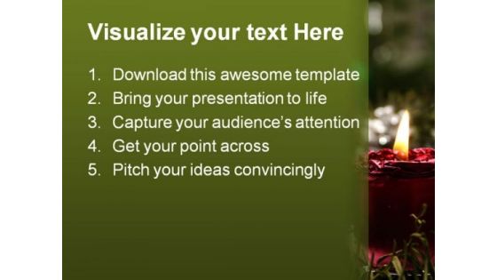 Candles Christmas PowerPoint Template 0610