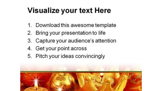 Candles Lights Christmas PowerPoint Template 0610