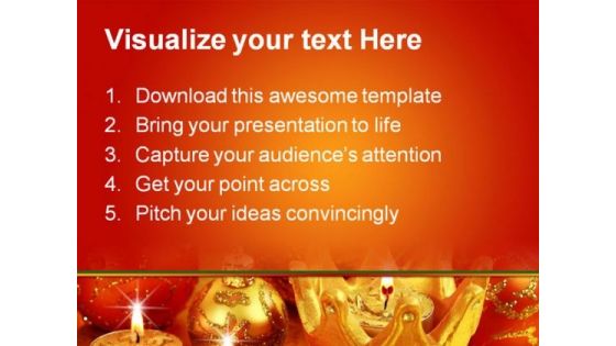 Candles Lights Christmas PowerPoint Template 0610