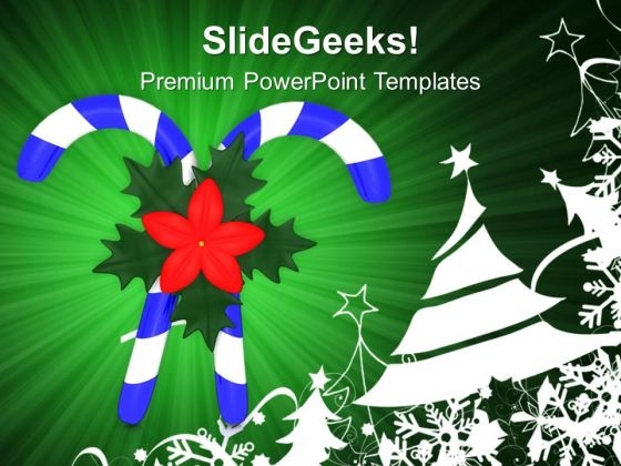 Candy And Christmas Tree Celebration PowerPoint Templates Ppt Backgrounds For Slides 0413