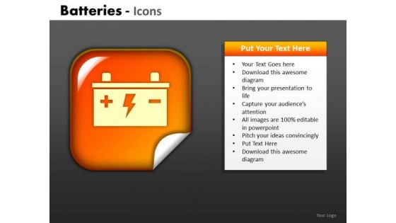 Car Battery Icon PowerPoint Slides