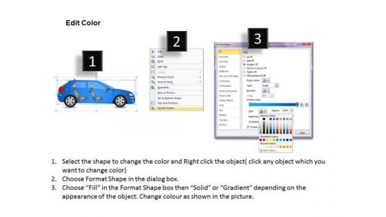 Car Drive 2 Door Blue Car Side PowerPoint Slides And Ppt Diagram Templates