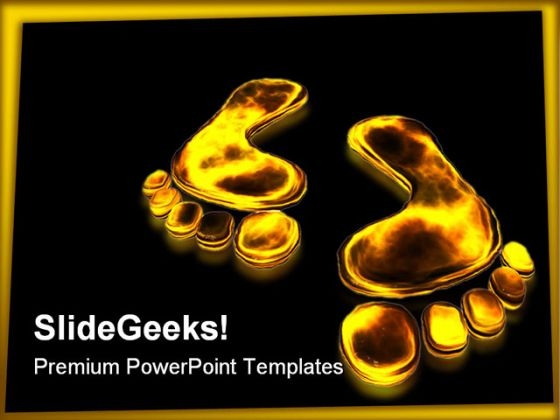Carbon Foot Print Abstract PowerPoint Template 0810