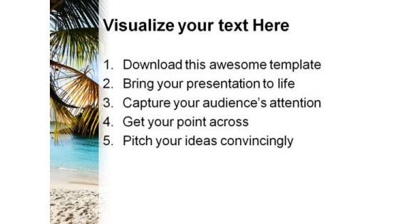 Caribbean Island Beach PowerPoint Template 1010