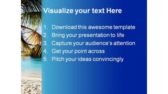 Caribbean Island Beach PowerPoint Template 1010
