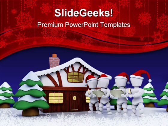 Carol Singers Christmas PowerPoint Themes And PowerPoint Slides 0511