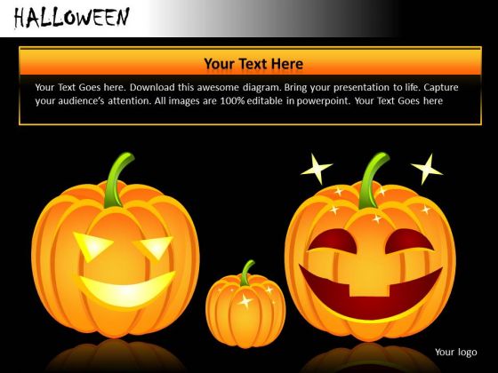 Carved Pumpkin Lanterns For Halloween PowerPoint Templates Ppt Slides