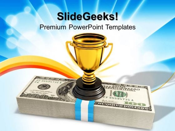 Cash And Trophy Award Winner PowerPoint Templates And PowerPoint Themes 1012