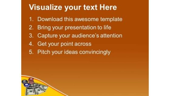 Casino Chips And Money Game Theme PowerPoint Templates Ppt Backgrounds For Slides 0413