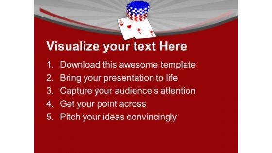 Casino Chips And Playing Cards Entertainment PowerPoint Templates Ppt Backgrounds For Slides 0413