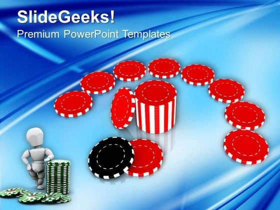Casino Poker Chips Benefit Finance PowerPoint Templates Ppt Backgrounds For Slides 0213