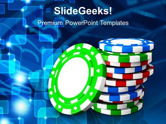 Casino Token Gambling Wealth PowerPoint Templates Ppt Backgrounds For Slides 1212