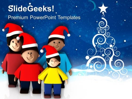 Celebrate Christmas Vacations With Family PowerPoint Templates Ppt Backgrounds For Slides 0713