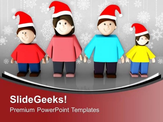 Celebrate Christmas With Family PowerPoint Templates Ppt Backgrounds For Slides 0413