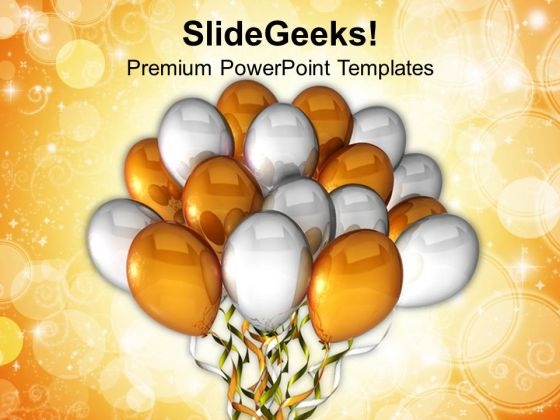 Celebrating With Balloons Holidays PowerPoint Templates Ppt Backgrounds For Slides 0213