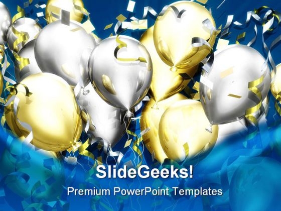 Celebration Balloons Festival PowerPoint Template 1010