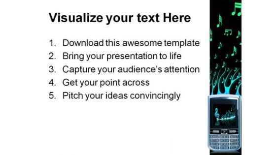 Cell Phone Music PowerPoint Template 0610