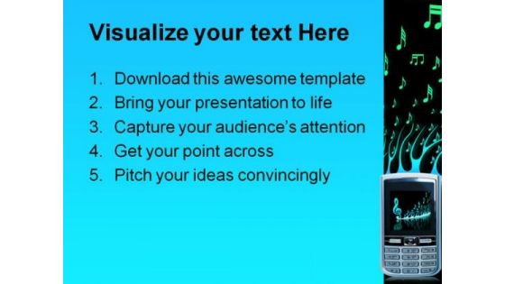 Cell Phone Music PowerPoint Template 0610