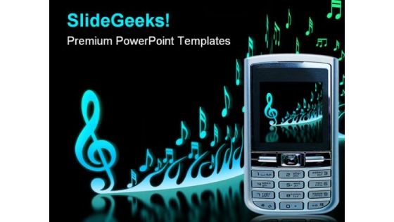 Cell Phone Music PowerPoint Template 0610