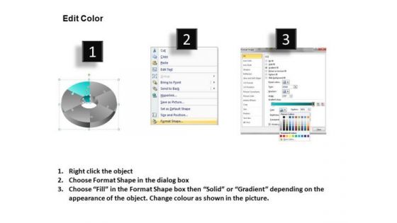 Changeable Colors 3d Circular Puzzle 6 Pieces PowerPoint Slides And Ppt Diagram Templates