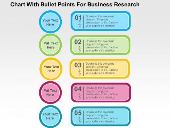 Chart With Bullet Points For Business Research PowerPoint Template