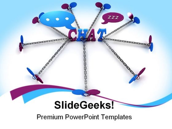 Chat Linked Chain Internet PowerPoint Themes And PowerPoint Slides 0211
