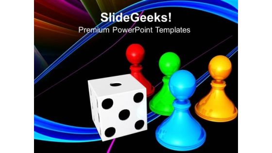 Chess Board With Dice Game PowerPoint Templates And PowerPoint Themes 0712
