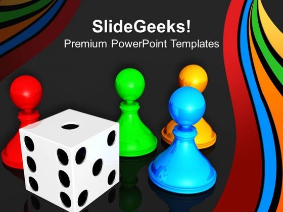 Chess Board With Dice Leadership PowerPoint Templates And PowerPoint Themes 0712