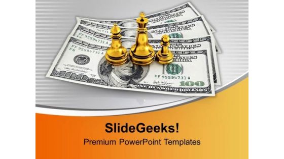 Chess Figures On Dollar Strategy PowerPoint Templates Ppt Backgrounds For Slides 0213