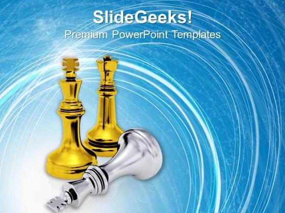 Chess King And Queen Business PowerPoint Templates And PowerPoint Themes 1012