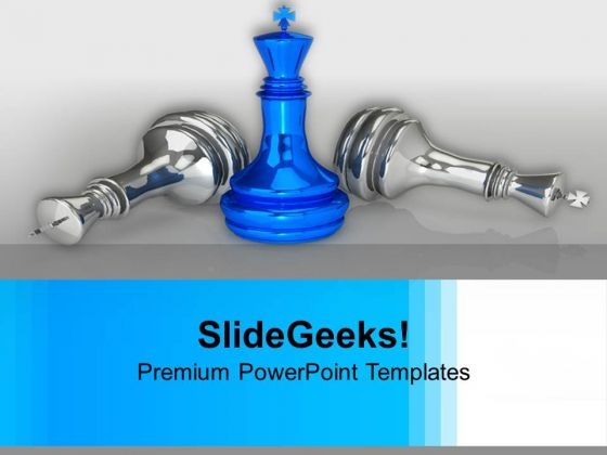 Chess King Defeat Silver Kings Success PowerPoint Templates Ppt Backgrounds For Slides 1212