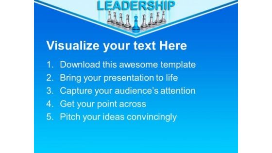 Chess King Leads Leadership PowerPoint Templates And PowerPoint Themes 0812