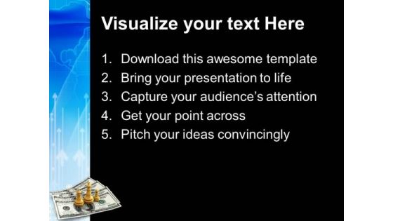 Chess King Queen Pawn On Us Dollars PowerPoint Templates And PowerPoint Themes 1012