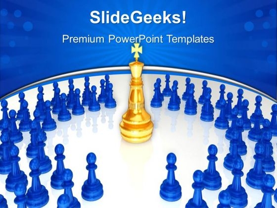 Chess King Surrounded Game PowerPoint Templates And PowerPoint Themes 0612