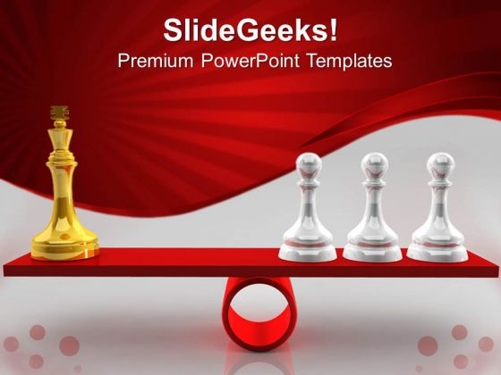 Chessmen On Scales Competition PowerPoint Templates And PowerPoint Themes 0612