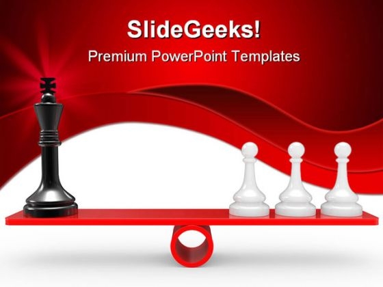 Chessmen On Scales Game PowerPoint Templates And PowerPoint Backgrounds 0211