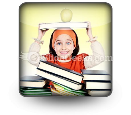 Child Girl Studying PowerPoint Icon S