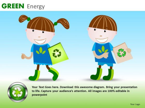 Children Recycling PowerPoint Templates Recycling Education Ppt Slides