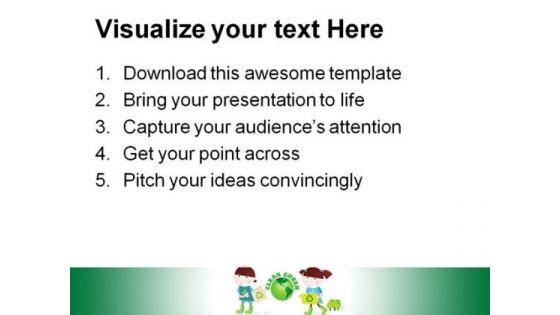 Children With Recycle Symbol PowerPoint Themes And PowerPoint Slides 0711