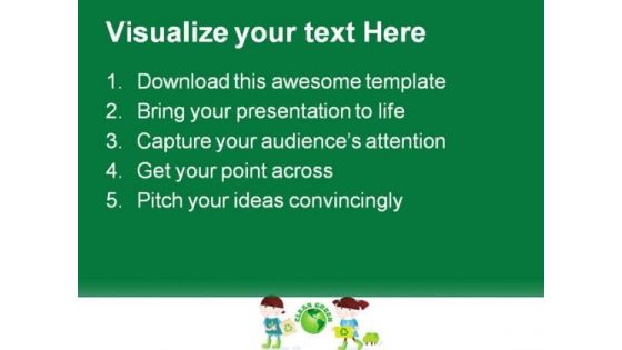 Children With Recycle Symbol PowerPoint Themes And PowerPoint Slides 0711