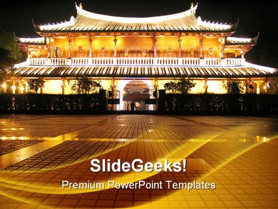 Chinese Pagoda Vacation PowerPoint Themes And PowerPoint Slides 0511
