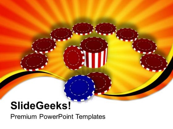 Chips For Poker Entertainment PowerPoint Templates Ppt Backgrounds For Slides 0313