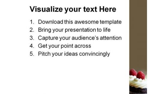 Chocolate And Raspberry Cupcake Food PowerPoint Themes And PowerPoint Slides 0211