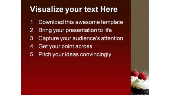 Chocolate And Raspberry Cupcake Food PowerPoint Themes And PowerPoint Slides 0211