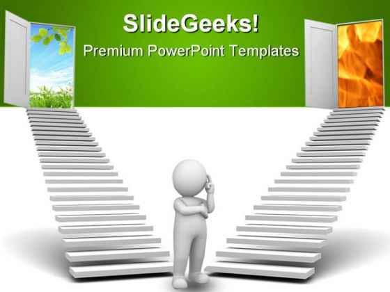 Choice Of Way Nature PowerPoint Template 0910